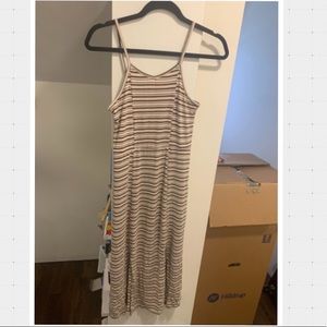 Long, stripped spaghetti strap dress
